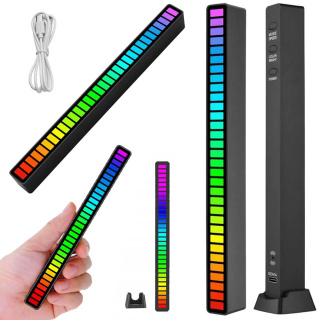 Ledy BIAŁE USB neon lampka RGB działa na dźwięk