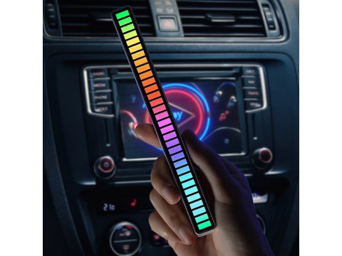 Ledy BIAŁE USB neon lampka RGB działa na dźwięk