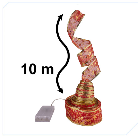 Wstążka ozdobna świąteczna choinkowa 10M 100 LED na baterie multikolor