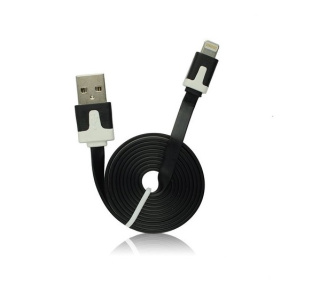 Kabel do Iphone lightning - USB płaski czarny 1m 100cm