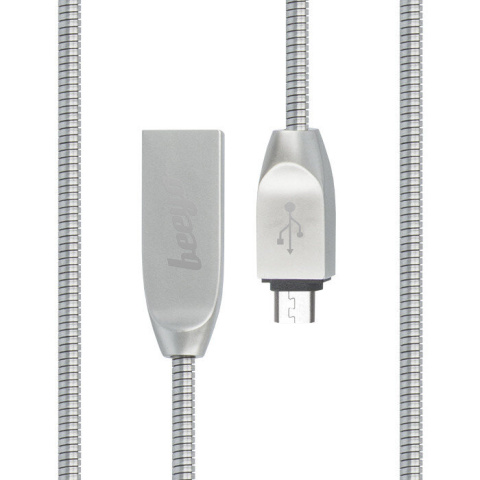 Kabel micro USB - USB Beeyo 1m 100cm srebrny