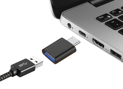 Przejściówka adapter USB-A do USB-C Transmisja danych ładowanie Plug & Play