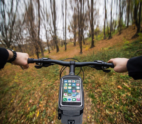 Wodoodporna torba rowerowa sakwa na ramę roweru uchwyt na telefon