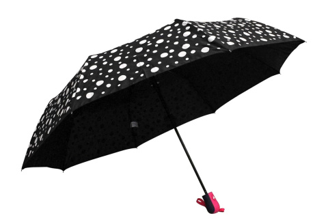 Magiczny parasol parasolka w kropki zmienia kolor UV automat czarny