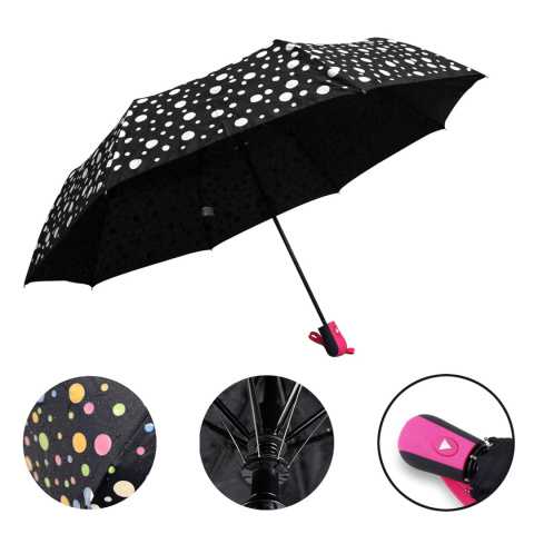 Magiczny parasol parasolka w kropki zmienia kolor UV automat czarny