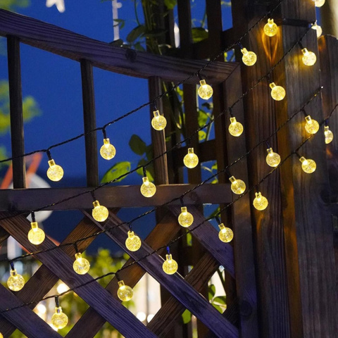 Girlanda solarna ogrodowa na balkon 40 led 7m lampki żarówki ciepła biała Girlanda solarna ogrodowa na balkon 40 led 7m lampki żarówki ciepła biała