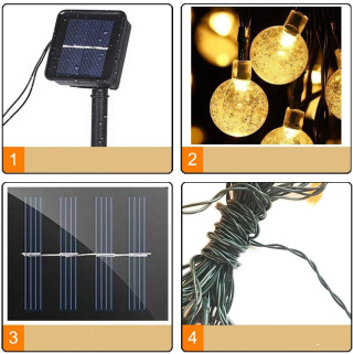 Girlanda solarna ogrodowa na balkon 50 led 11,8m lampki żarówki ciepła