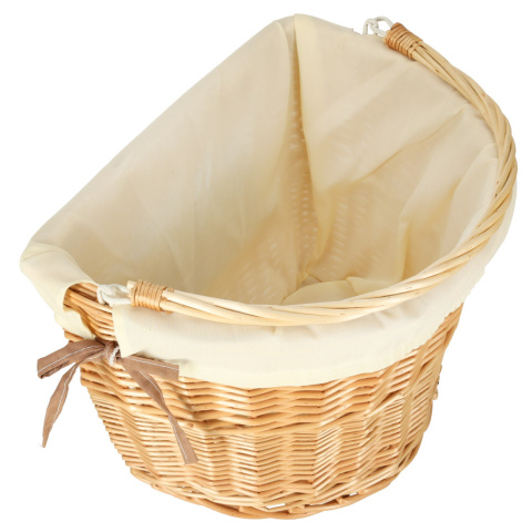 Koszyk rowerowy wiklinowy na rower kierownicę przedni wkład