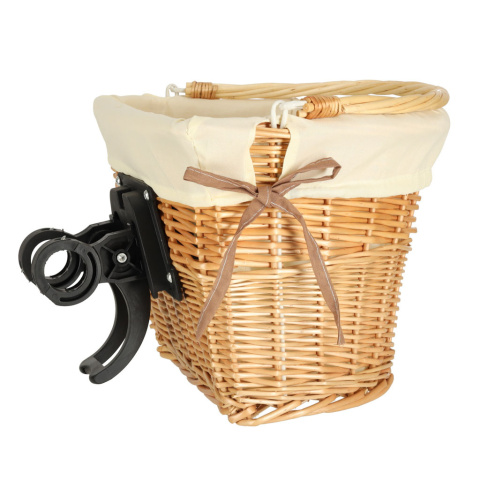 Koszyk rowerowy wiklinowy na rower kierownicę przedni wkład