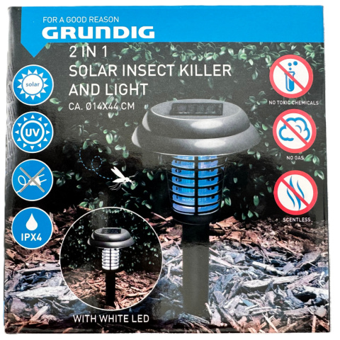 Lampa solarna na owady 2w1 lampka owadobójcza Grundig Lampa solarna na owady 2w1 lampka owadobójcza Grundig