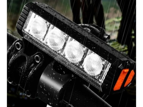 Lampka rowerowa przednia LED z funkcją power banku 4 tryby USB