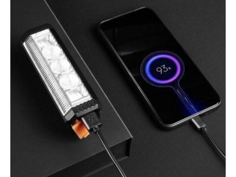 Lampka rowerowa przednia LED z funkcją power banku 4 tryby USB