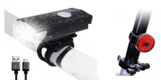 Lampka rowerowa przednia tylna USB lampki komplet zestaw wodoodporna