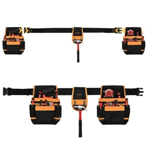 Pas monterski na narzędzia wielofunkcyjny 22 kieszenie + uchwyt na młotek