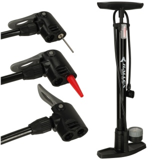 Pompka rowerowa z manometrem 11 bar podłogowa do roweru piłek ręczna