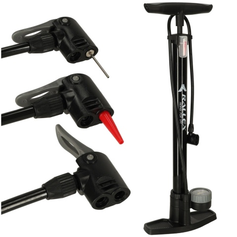Pompka rowerowa z manometrem 11 bar podłogowa do roweru piłek ręczna