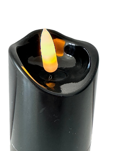 Świeca LED Cortina 12,5 cm wkład czarna ruchomy płomień + baterie