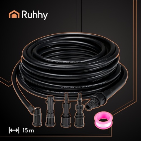 Wąż do czyszczenia rur kanalizacji 15m z adapterami do myjki ciśnieniowej