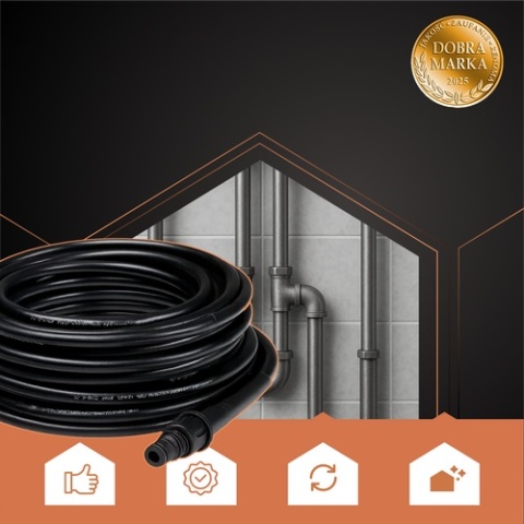 Wąż do czyszczenia rur kanalizacji 15m z adapterami do myjki ciśnieniowej
