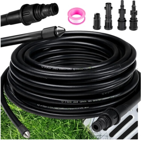 Wąż do czyszczenia rur kanalizacji 20m z adapterami do myjki ciśnieniowej