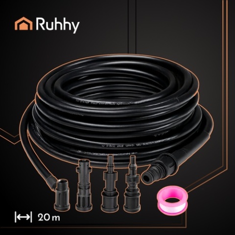 Wąż do czyszczenia rur kanalizacji 20m z adapterami do myjki ciśnieniowej