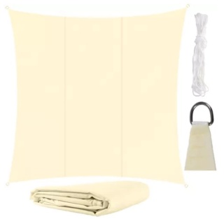 Żagiel przeciwsłoneczny 3,6x3,6m prostokątny do ogrodu tarasu beżowy