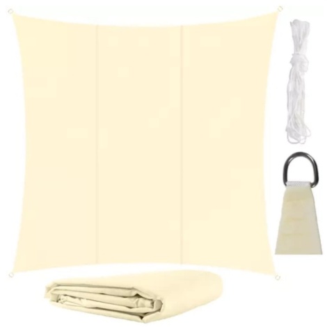 Żagiel przeciwsłoneczny 3,6x3,6m prostokątny do ogrodu tarasu beżowy
