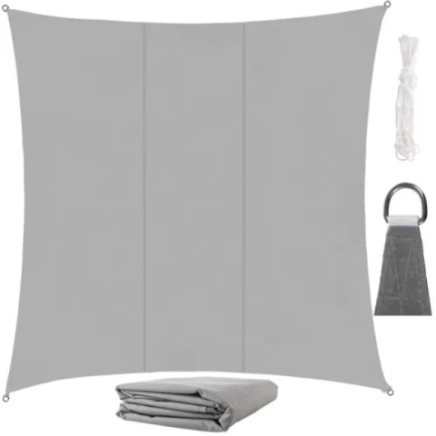 Żagiel przeciwsłoneczny 3,6x3,6m prostokątny do ogrodu tarasu szary