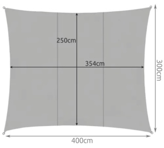 Żagiel przeciwsłoneczny 4x3m prostokątny do ogrodu tarasu szary