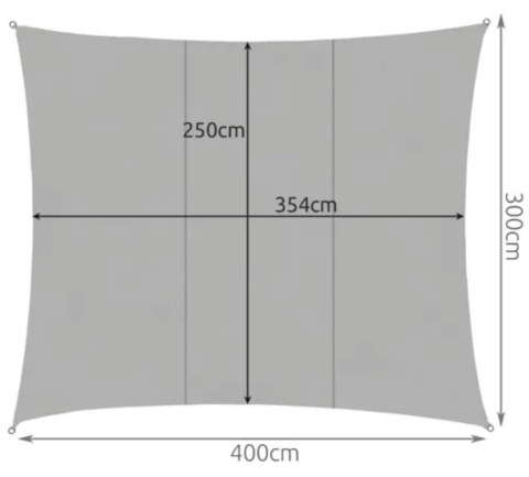 Żagiel przeciwsłoneczny 4x3m prostokątny do ogrodu tarasu szary