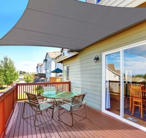 Żagiel przeciwsłoneczny 4x3m prostokątny do ogrodu tarasu szary