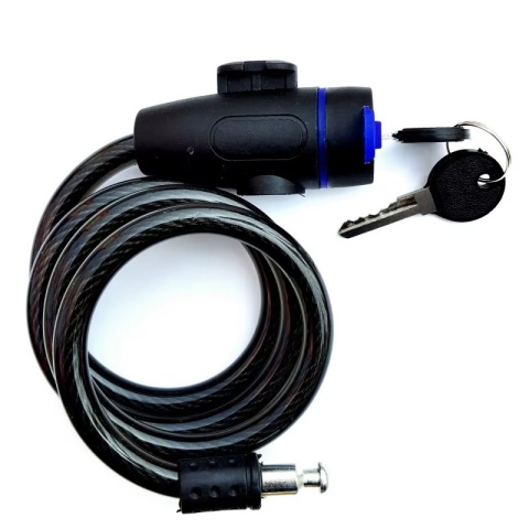 Zapięcie rowerowe spiralne na kluczyk z uchwytem blokada rowerowa do roweru