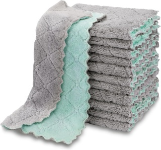 10x Ściereczki kuchenne chłonne z mikrofibry miękkie 25x25cm