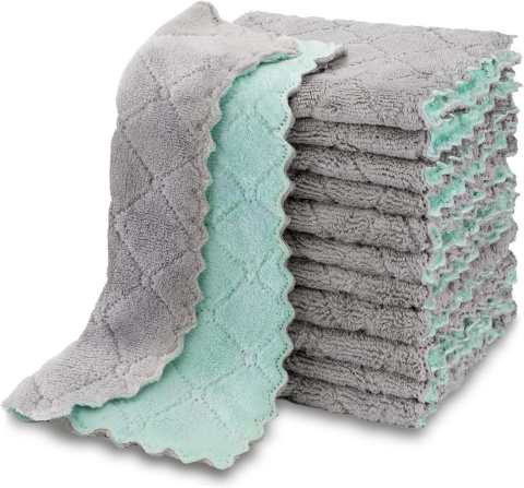 10x Ściereczki kuchenne chłonne z mikrofibry miękkie 25x25cm