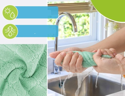 10x Ściereczki kuchenne chłonne z mikrofibry miękkie 25x25cm