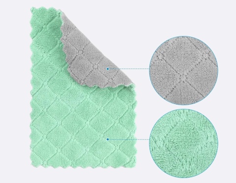 10x Ściereczki kuchenne chłonne z mikrofibry miękkie 25x25cm