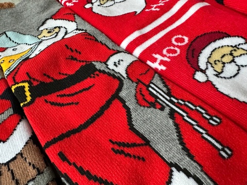 5x Skarpety świąteczne skarpetki mikołaj śmieszne ciepłe