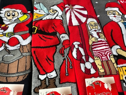 5x Skarpety świąteczne skarpetki mikołaj śmieszne ciepłe