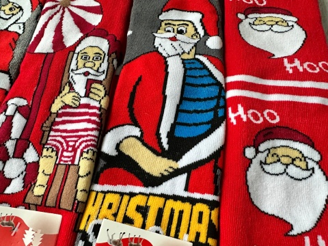 5x Skarpety świąteczne skarpetki mikołaj śmieszne ciepłe