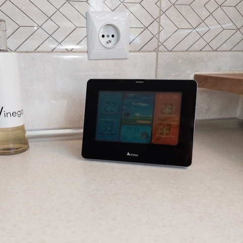 Bezprzewodowa Stacja Pogody LCD Czujnik Barometr Wilgotność Zegar Temperatura