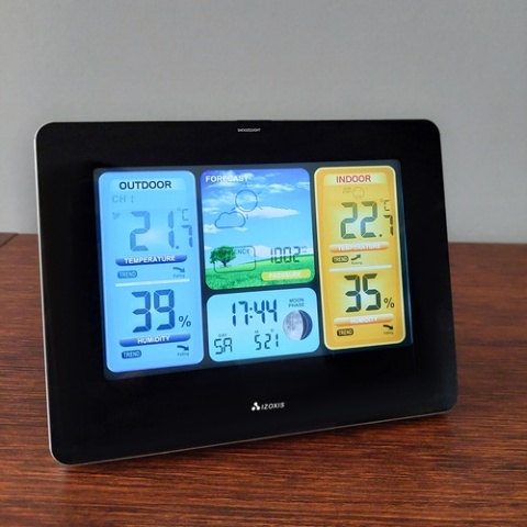 Bezprzewodowa Stacja Pogody LCD Czujnik Barometr Wilgotność Zegar Temperatura