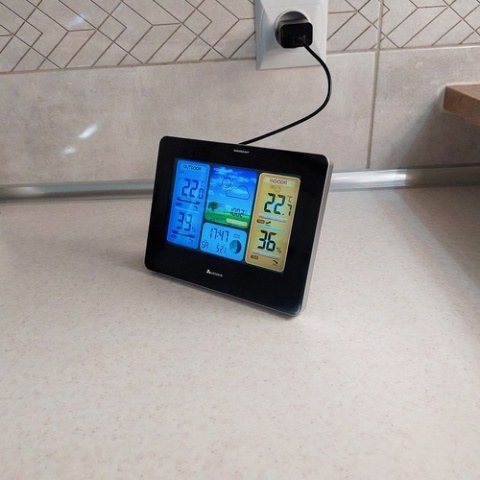 Bezprzewodowa Stacja Pogody LCD Czujnik Barometr Wilgotność Zegar Temperatura