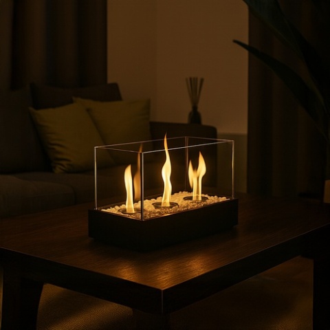 Biokominek wolnostojący kominek na bioetanol bezdymny z kamykami