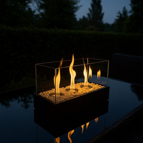 Biokominek wolnostojący kominek na bioetanol bezdymny z kamykami