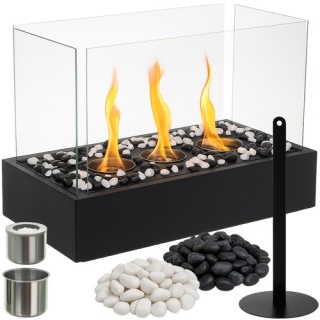 Biokominek wolnostojący kominek na bioetanol bezdymny z kamykami