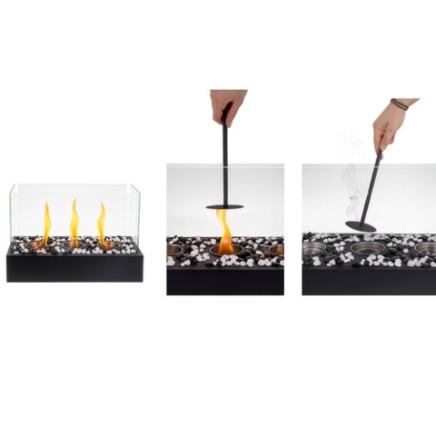 Biokominek wolnostojący kominek na bioetanol bezdymny z kamykami