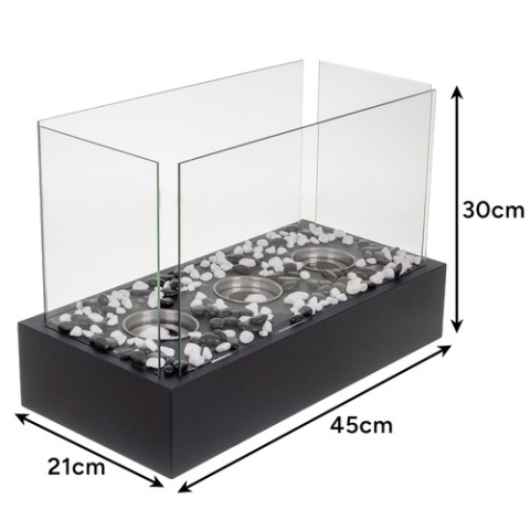 Biokominek wolnostojący kominek na bioetanol bezdymny z kamykami