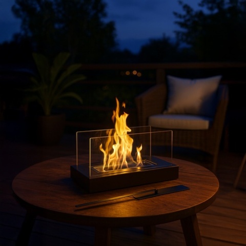 Biokominek wolnostojący na stół do domu taras bezdymny na bioetanol