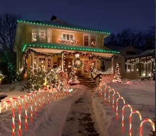 Duże Laski świąteczne LED na prąd do ogrodu lampki cukierki dekoracja