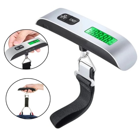 Elektroniczna waga bagażowa do 50 kg podróżna z paskiem nylonowym baterią